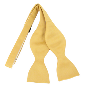 Gold 29 Satin Self-Tied Bow Tie by Van Buck