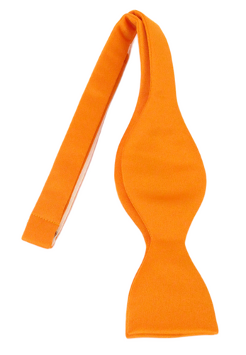 Tangerine Orange Self-Tied Bow Tie by Van Buck
