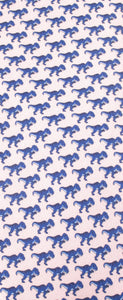 Italian Printed Silk Pink & Navy T-Rex Tie