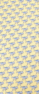 Italian Printed Silk Yellow & Blue T-Rex Tie