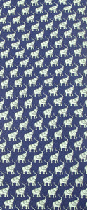 Italian Printed Silk Navy & Green Elephant Tie