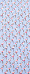 Italian Printed Silk Blue & Pink Flamingo Tie