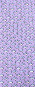 Italian Printed Silk Lilac Shark Tie