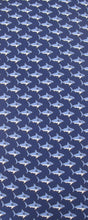 Italian Printed Silk Navy Shark Tie