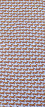 Italian Printed Silk Blue & Brown Dachshund Dog Tie