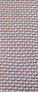 Italian Printed Silk Blue & Brown Dachshund Dog Tie