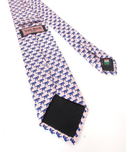 Italian Printed Silk Pink & Navy T-Rex Tie