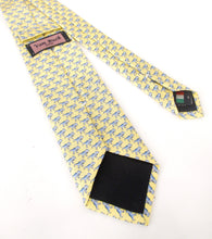 Italian Printed Silk Yellow & Blue T-Rex Tie