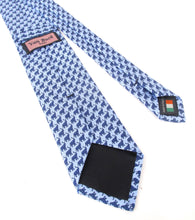 Italian Printed Silk Blue & Navy Elephant Tie