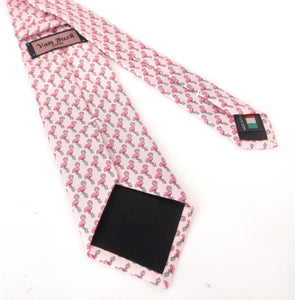 Italian Printed Silk Pink Flamingo Tie