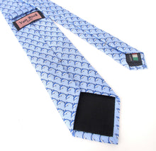 Italian Printed Silk Blue Dolphin Tie
