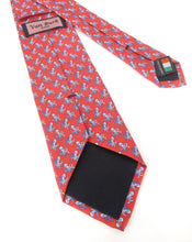Italian Printed Silk Red & Blue Octopus Tie