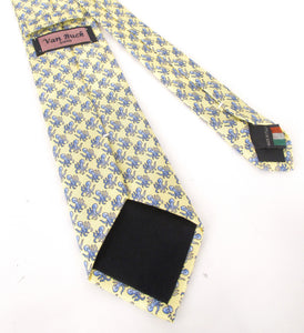 Italian Printed Silk Yellow & Blue Octopus Tie