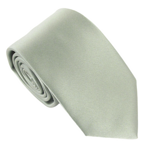 Olive Green Sage Satin Tie & Pocket Square Set by Van Buck