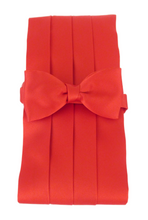 Red Cummerbund & Bow Tie Set by Van Buck