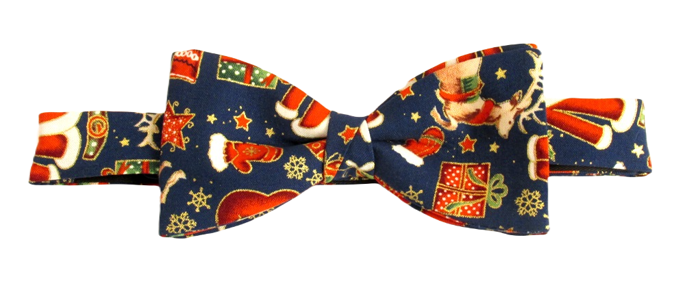 Navy Festive Christmas Bow Tie by Van Buck