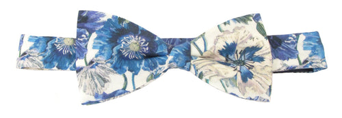 Poppy Amelie Blue Bow Tie Made with Liberty Fabric