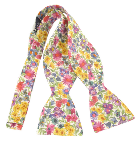 Sandra Spring Multi Cotton Self Tie Bow Tie Made with Liberty Fabric