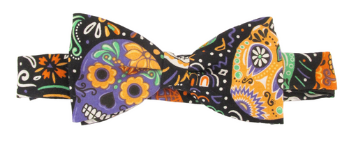 Halloween Neon Skull Party Bow by Van Buck