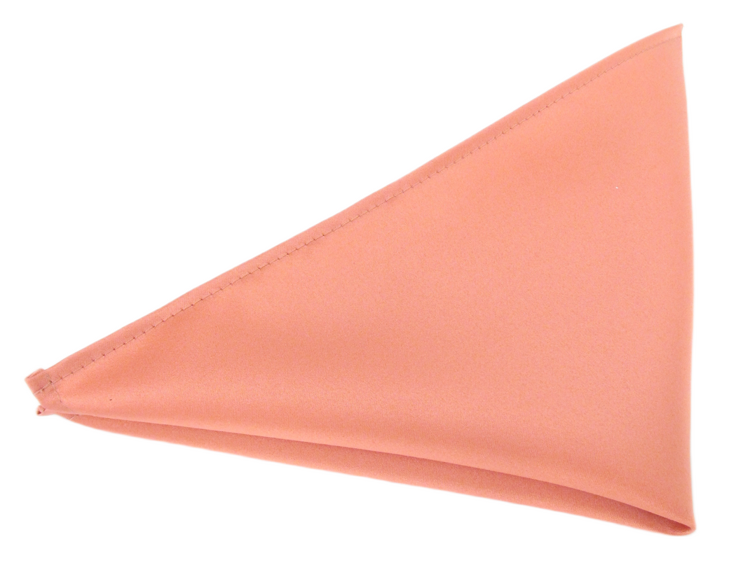 Coral Satin Wedding Pocket Square by Van Buck