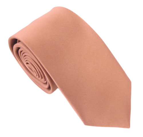 Terracotta Light Satin Wedding Tie by Van Buck