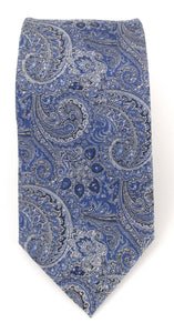 Blue Intricate Paisley London Silk Tie by Van Buck