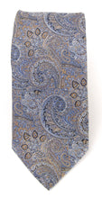 Gold & Blue Intricate Paisley London Silk Tie by Van Buck