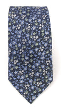 Navy & Green Scattered Floral London Silk Tie by Van Buck