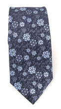 Navy Sky Blue Flowery Vine London Silk Tie by Van Buck