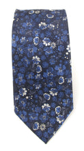 Navy Floral Medley London Silk Tie by Van Buck