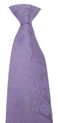 Lilac Paisley Clip on Tie by Van Buck