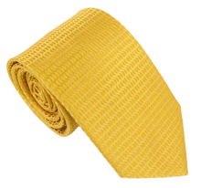 Gold Self Patterned Waves London Silk Tie by Van Buck