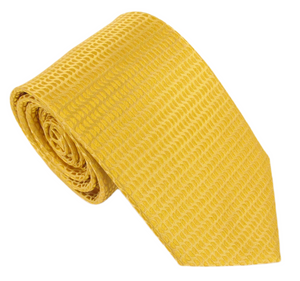 Gold Self Patterned Waves London Silk Tie by Van Buck