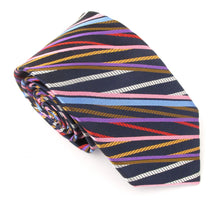Van Buck Limited Edition Navy Pink Striped Silk Tie