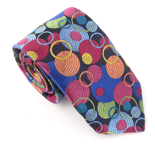 Van Buck Limited Edition Multicoloured Bubbles Silk Tie