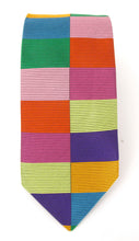 Limited Edition Multi Pink Blocks Silk Tie by Van Buck