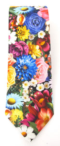 Vivid Floral Novelty Cotton Tie by Van Buck