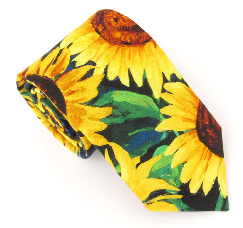 Bold Sunflowers Novelty Cotton Tie by Van Buck