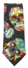 Psychedelic Skulls Novelty Cotton Tie by Van Buck