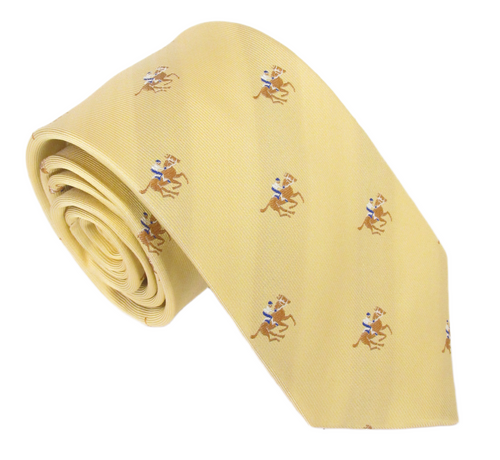 Yellow Horse Racing Silk Tie by Van Buck