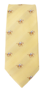 Yellow Horse Racing Silk Tie by Van Buck