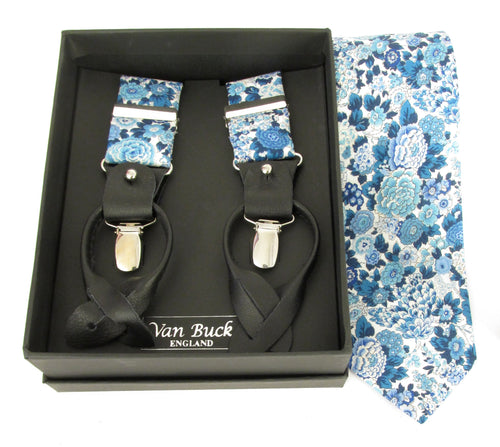 Elysian Day Tie & Trouser Braces Set Made with Liberty Fabric