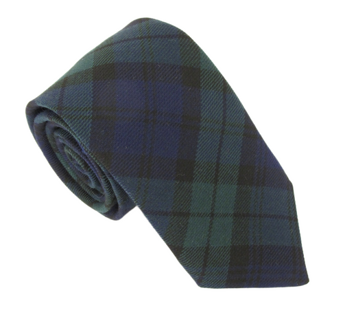 Black Watch Tartan Poly Tie by Van Buck