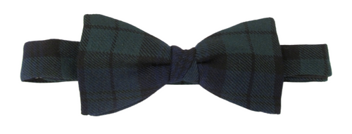 Black Watch Tartan Poly Bow Tie by Van Buck
