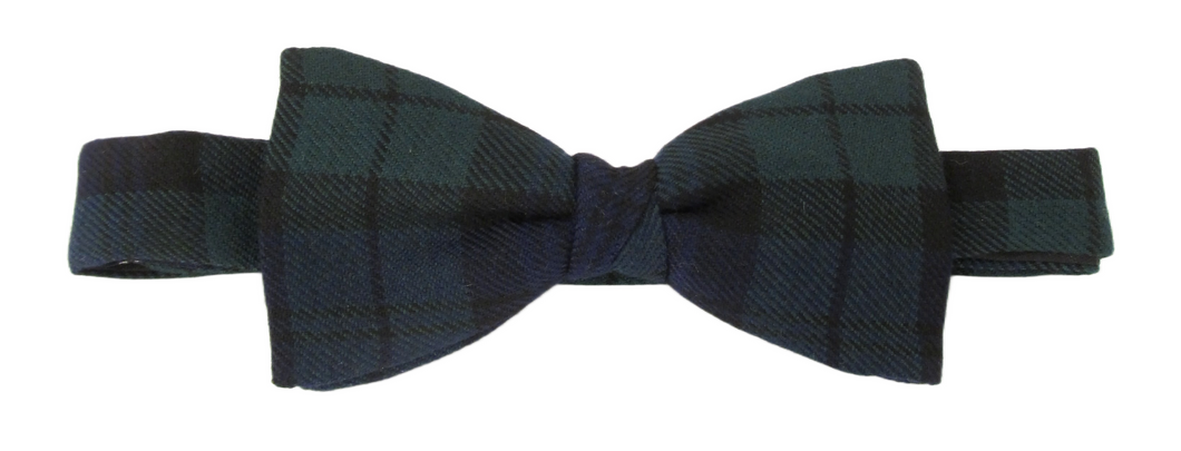 Black Watch Tartan Poly Bow Tie by Van Buck