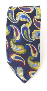 Van Buck Limited Edition Multi Yellow Large Teardrop Paisley Silk Tie