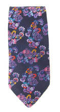 Limited Edition Navy & Lilac Floral Paisley Silk Tie by Van Buck