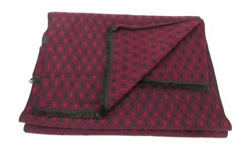 Navy Red Hexagon Scarf by Van Buck
