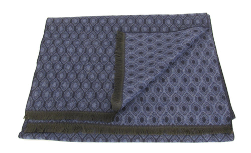 Navy Sky Blue Hexagon Scarf by Van Buck
