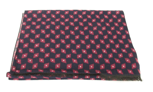Navy Cerise Diamonds Scarf by Van Buck